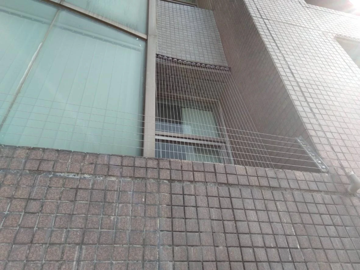 台北富邦人壽辦公室 窗戶窗台隱形鐵窗防鴿工程