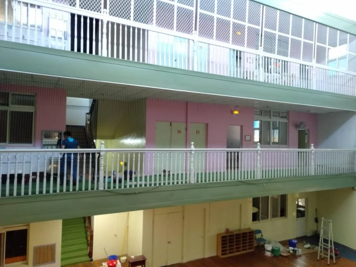 新竹縣 竹北哈伯路塔幼稚園 兒童陽台放墜工程