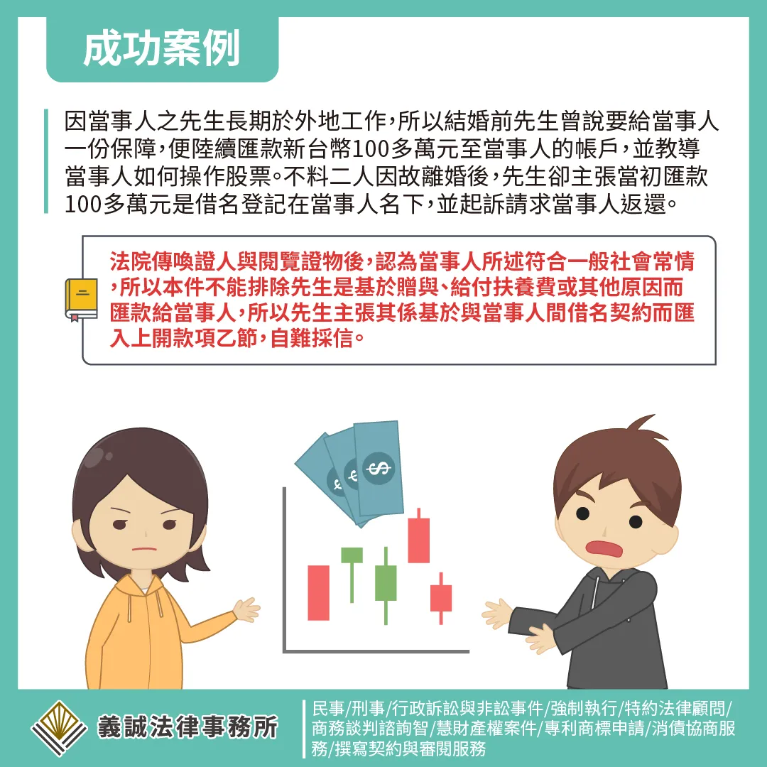 【成功案例：贈與vs.借名登記】台北律師推薦｜台北律師事務所｜台北刑事訴訟律師｜台北法律諮詢