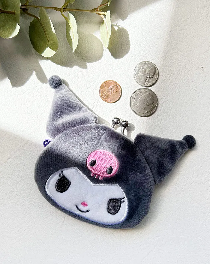 日本 三麗鷗 日式扣毛絨零錢包