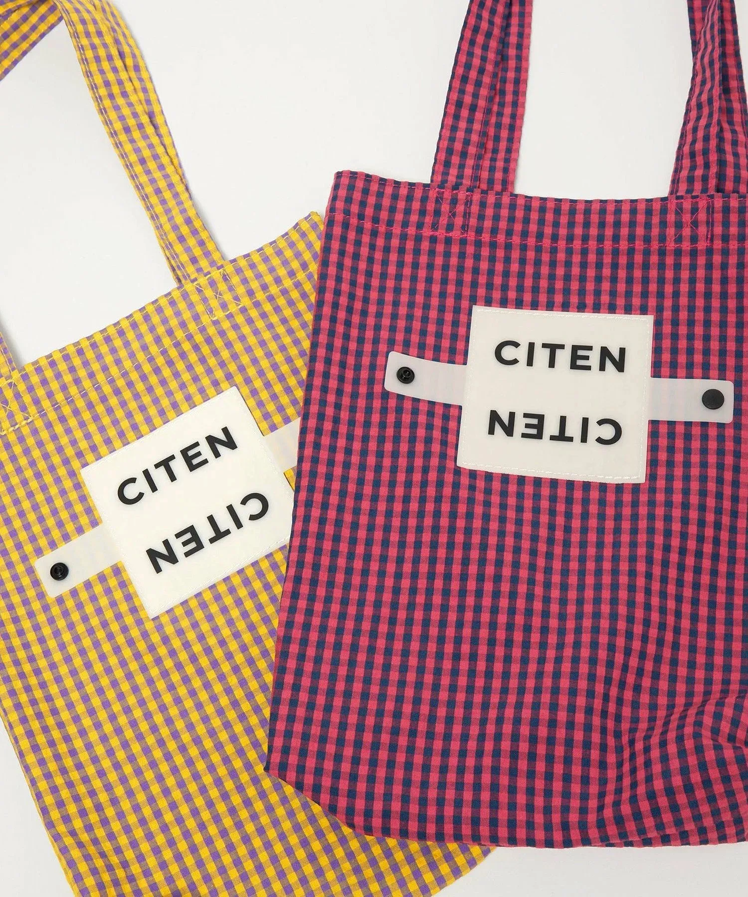 日本 CITEN 捲捲扣格紋托特包