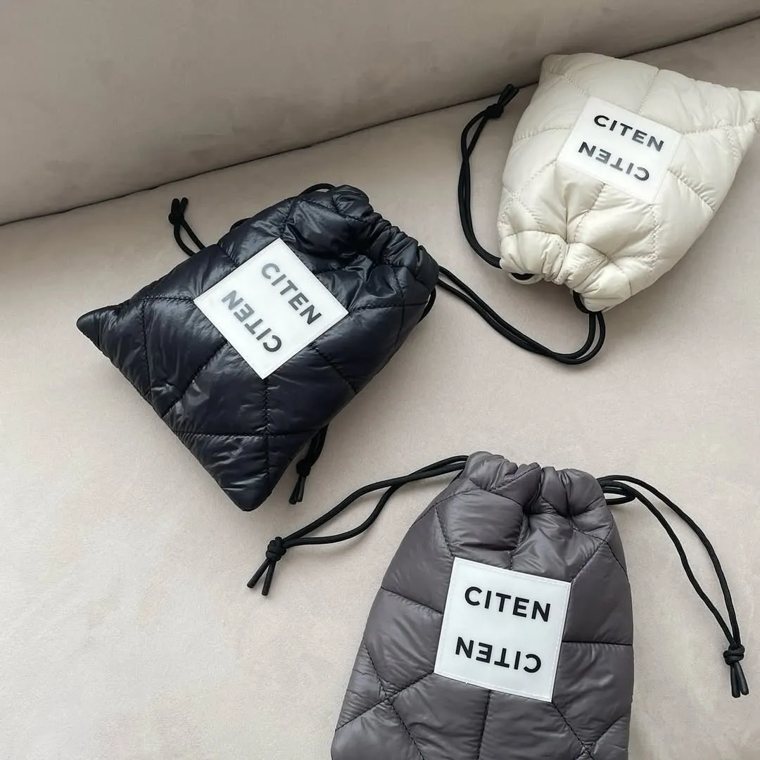 日本 CITEN 絎縫 束口肩背包