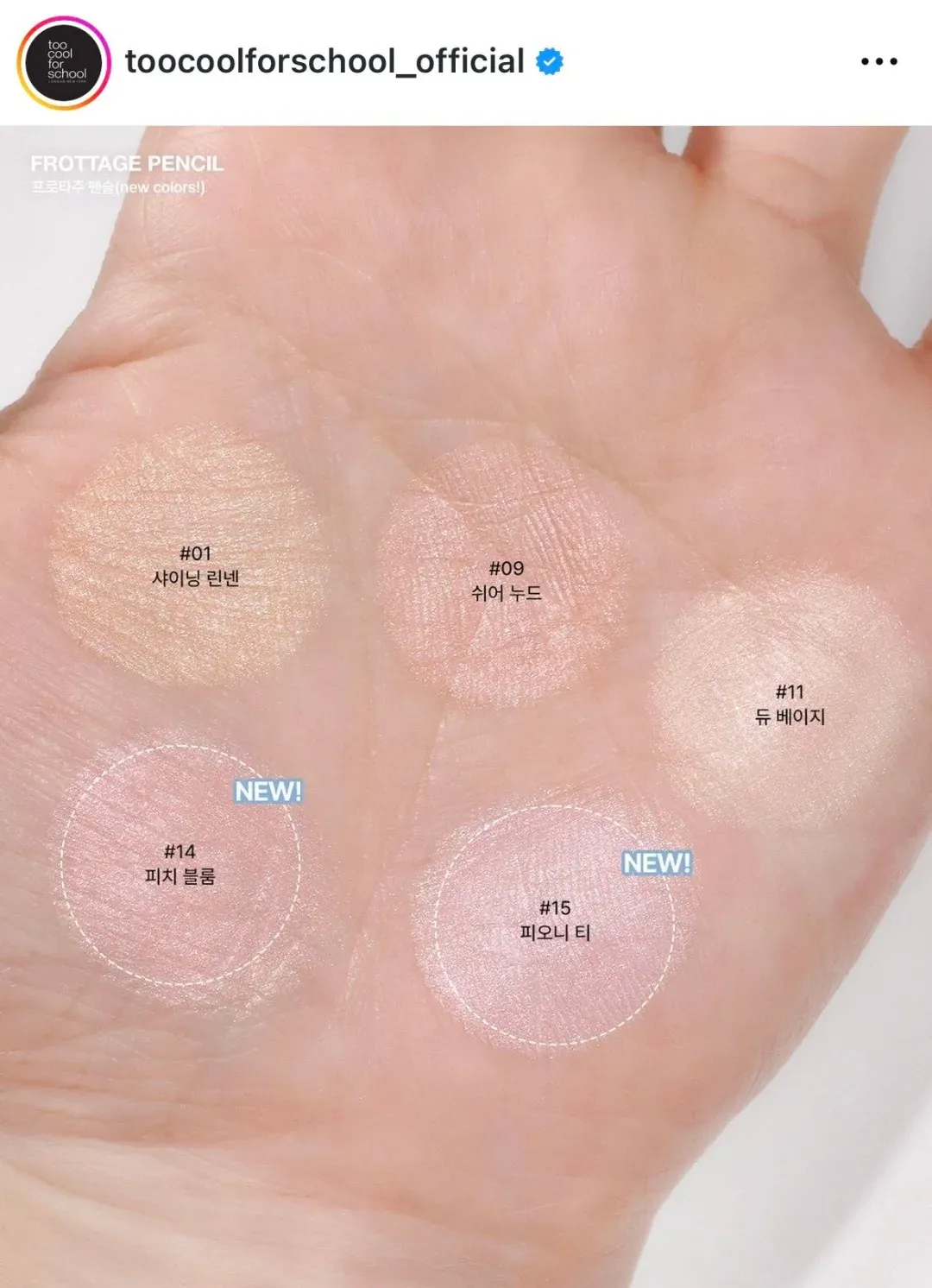 韓國 too cool for school 臥蠶筆組合