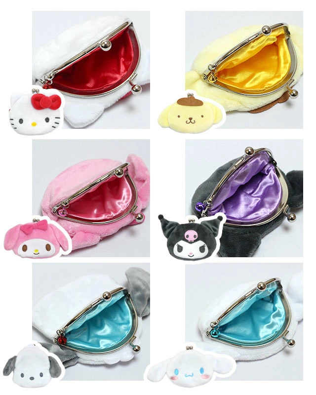 日本 三麗鷗 日式扣毛絨零錢包