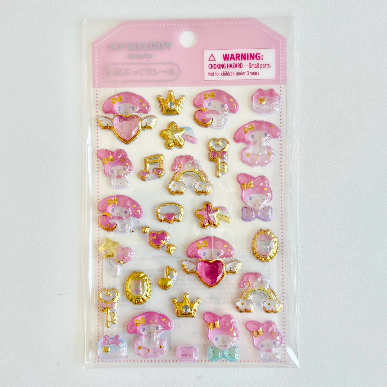三麗鷗 寶石金邊立體貼紙