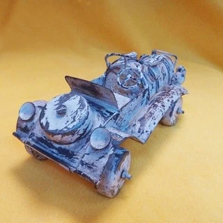 印度仿古刷舊 鍛鐵手工擺飾 (米色-復古老爺車A)(綠色-復古老爺車B)