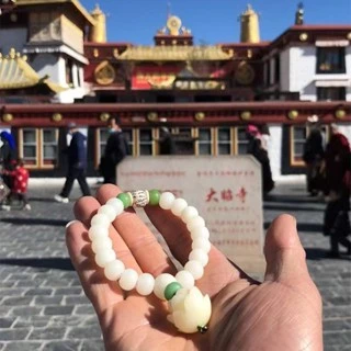 <西藏空運來台>西藏大昭寺開光加持~白玉菩提子手環~吉祥~溫潤~修持~祝福