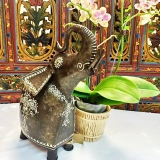 印度 鍛鐵手工彩繪 歡喜象