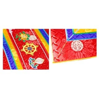西藏【八吉祥錦緞法器長型墊布】 法器墊/鈴杵墊/經書墊/曼達墊/佛像墊 (大中型長藏墊布)