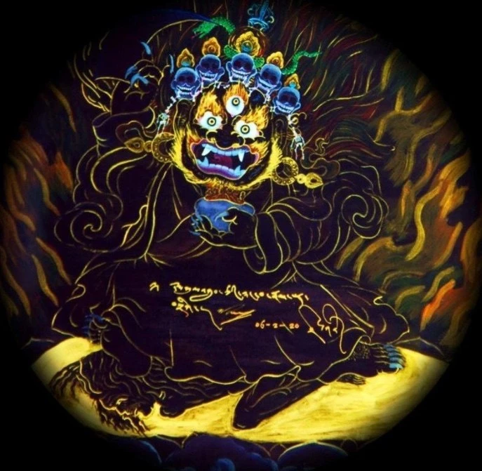 【西藏楚布寺藏香】<楚布寺妙香平安香(除障避邪一級香)>黑袍金剛.瑪哈嘎拉護法(精緻藍盒裝)