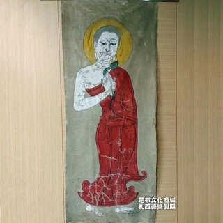 《亞洲佛國手繪藝術》泰國古都素可泰行走佛掛布~可裱褙裝框~可佈置泰式藝術時尚的時尚風(售價已折)