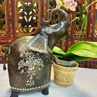 印度 鍛鐵手工彩繪 歡喜象