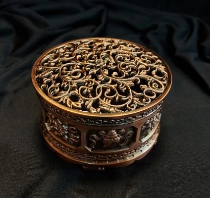 西藏【萬壽藤香爐(八吉祥萬壽藤蓋雅致香爐銅合金)】--窩客幫-分身行銷