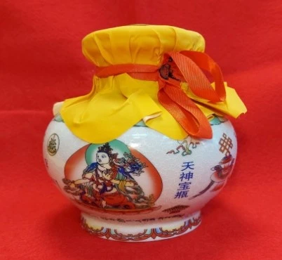 西藏【敏珠林寺】天神寶瓶~寧瑪派秘製寶瓶 ~供養土地諸神~龍王~地母~的天神薈萃寶瓶~息災降魔長壽