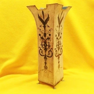 印度仿舊 鍛鐵手工彩繪 花器 鍛鐵容器 四面手工彩繪 老鐵藝術 異國風