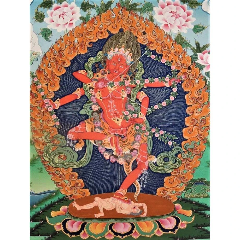 西藏【作明佛母(咕嚕咕列佛母) 紅色經幡旗風馬旗】