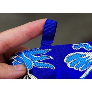 西藏【藏式佛堂華麗裝飾綢緞桌圍彩穗藏布】 十字金剛杵 X 八寶吉祥圖案 供桌布(大) 加厚雙層五彩穗