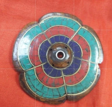 18 .綠松三色五花瓣香盤插座 單孔