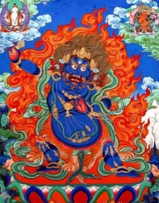 西藏【直貢噶舉直貢梯寺屬寺 艾瑪日寺】 金剛手菩薩 除障化險薰香煙供粉