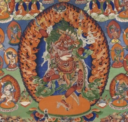 西藏【昌都吉祥貢則寺(薩迦派)】 獅面空行母紅露薰香粉(綠葉部分)