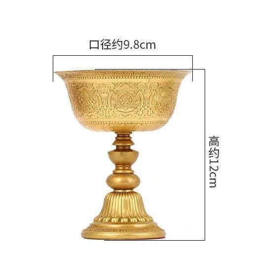 西藏【西藏八吉祥酥油燈座】 雕花八寶吉祥(純銅製作) (小 / 大)