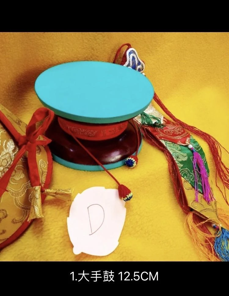 西藏【達瑪茹手鼓法器】西藏手鼓法器 達瑪茹 嘎巴拉手鼓 桑木羊皮 斷法修持