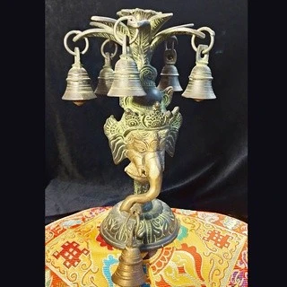 仿舊老銅象神 手工藝燭座