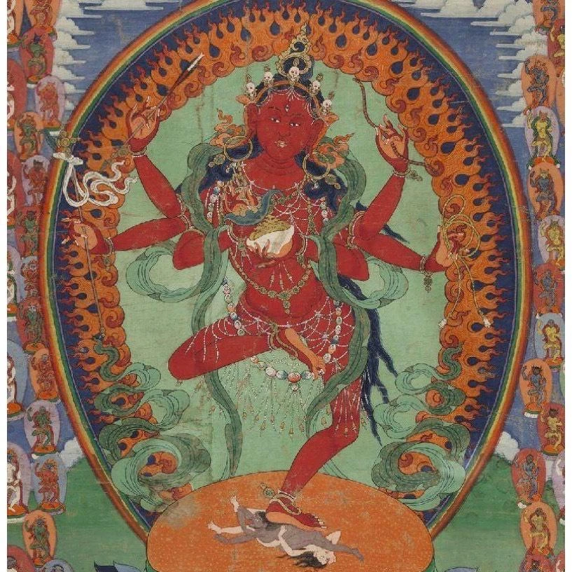 西藏【作明佛母(咕嚕咕列佛母) 紅色經幡旗風馬旗】