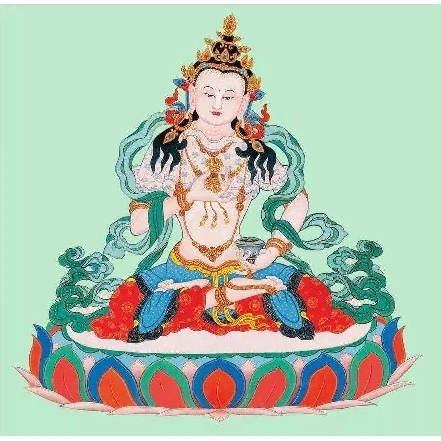 西藏【五色經幡旗 金剛薩埵心咒/黃財神心咒( 小薄面)】2入