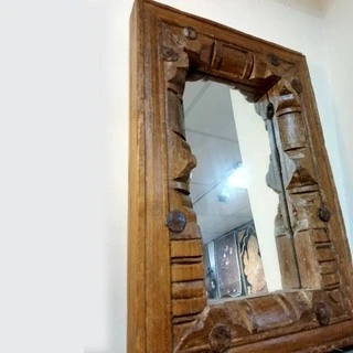 印度古建築窗框 實木鏡 (厚框) ~全實木雕刻老鏡 掛鏡