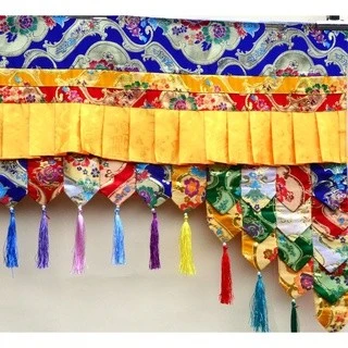 西藏【藏式五彩佛龕帷幔背光錦緞繡飾】莊嚴佛堂壇城~居家寺廟西藏藏飾~藝術華麗精典