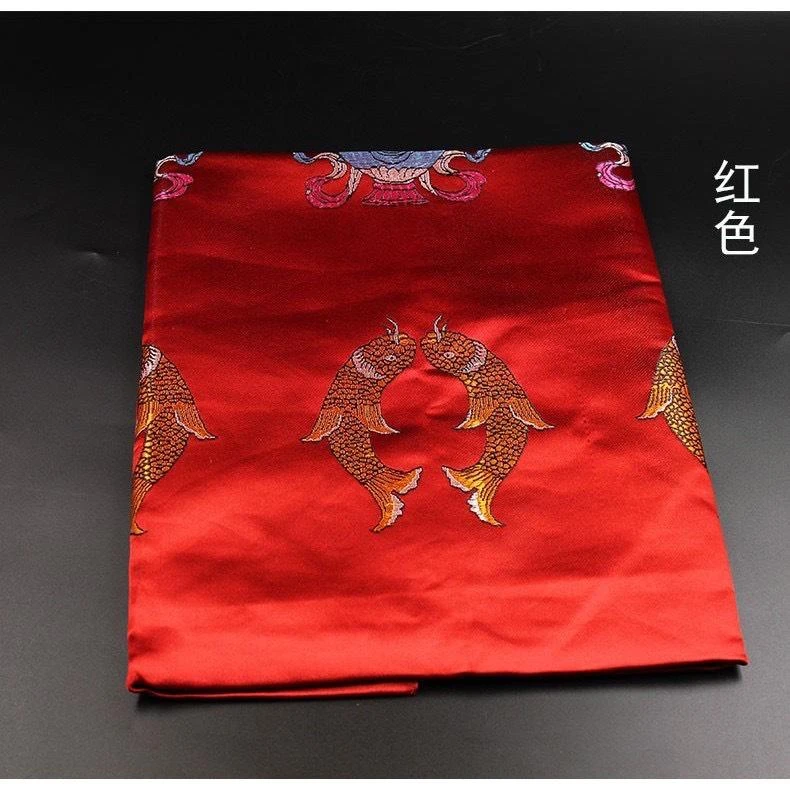 西藏【八吉祥繡花絲綢加厚哈達】 高級精緻敬獻哈達(六色可選)
