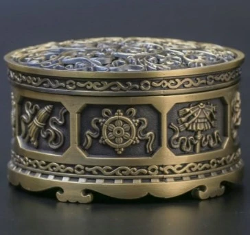 西藏【萬壽藤香爐(八吉祥萬壽藤蓋雅致香爐銅合金)】--窩客幫-分身行銷
