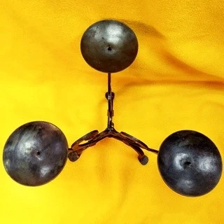 印度仿舊老鍛鐵三杯燭台 鍛鐵手工三燭 燭台 居家裝飾 餐桌裝飾