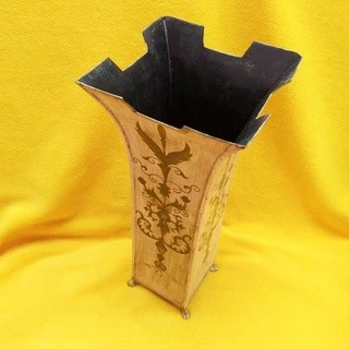 印度仿舊 鍛鐵手工彩繪 花器 鍛鐵容器 四面手工彩繪 老鐵藝術 異國風