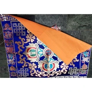 西藏【西藏藏式十字金剛杵佛堂綢緞桌圍帷幔】 西藏莊嚴桌布帷幔 藏布 供桌布(中大)