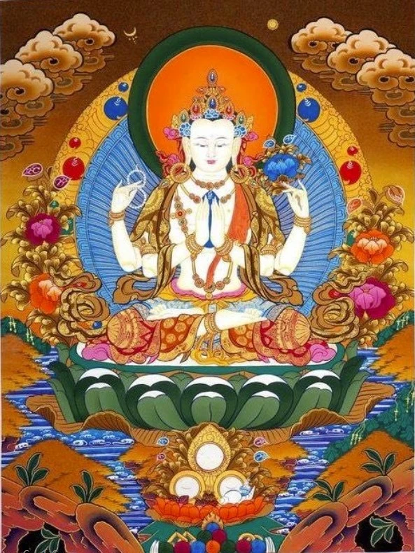 【西藏楚布寺藏香】<楚布寺一級藏香(一級五蘊圓融香)> 大寶法王.四臂觀音(4小盒裝)
