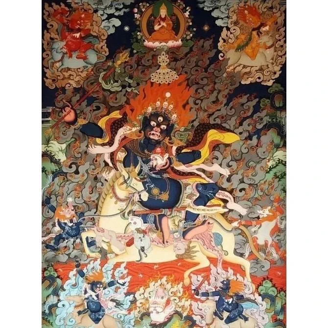 西藏【乃瓊寺(哲蚌寺屬寺) 】吉祥天母開光金剛結符 吉祥天母庇佑平安避災迅速加持(可懸大門門把車內)
