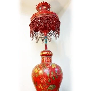 老鍛鐵手工彩繪 燈飾品 燈罩裝飾品 擺設 (老物件)