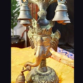 仿舊老銅象神 手工藝燭座