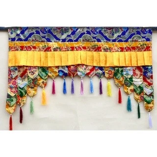 西藏【藏式五彩佛龕帷幔背光錦緞繡飾】莊嚴佛堂壇城~居家寺廟西藏藏飾~藝術華麗精典