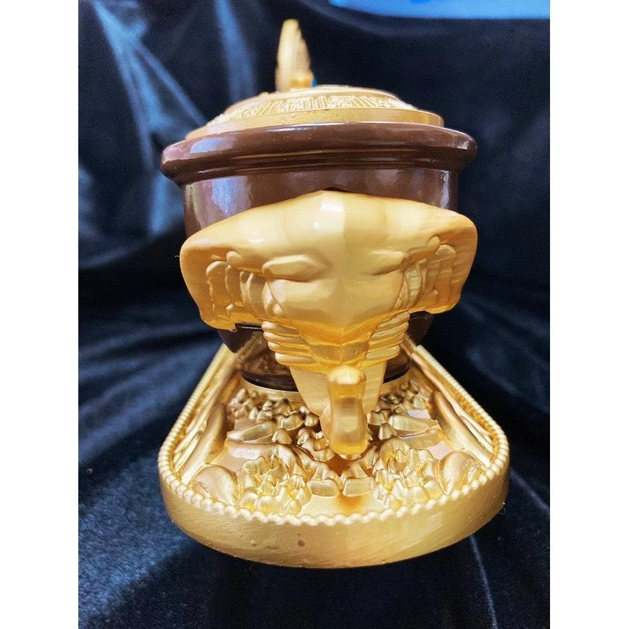 西藏【藏式金蓮吉祥雙鹿雙象法輪臥香盒】 (可燃藏香臥香線香)大 (雙象耳)