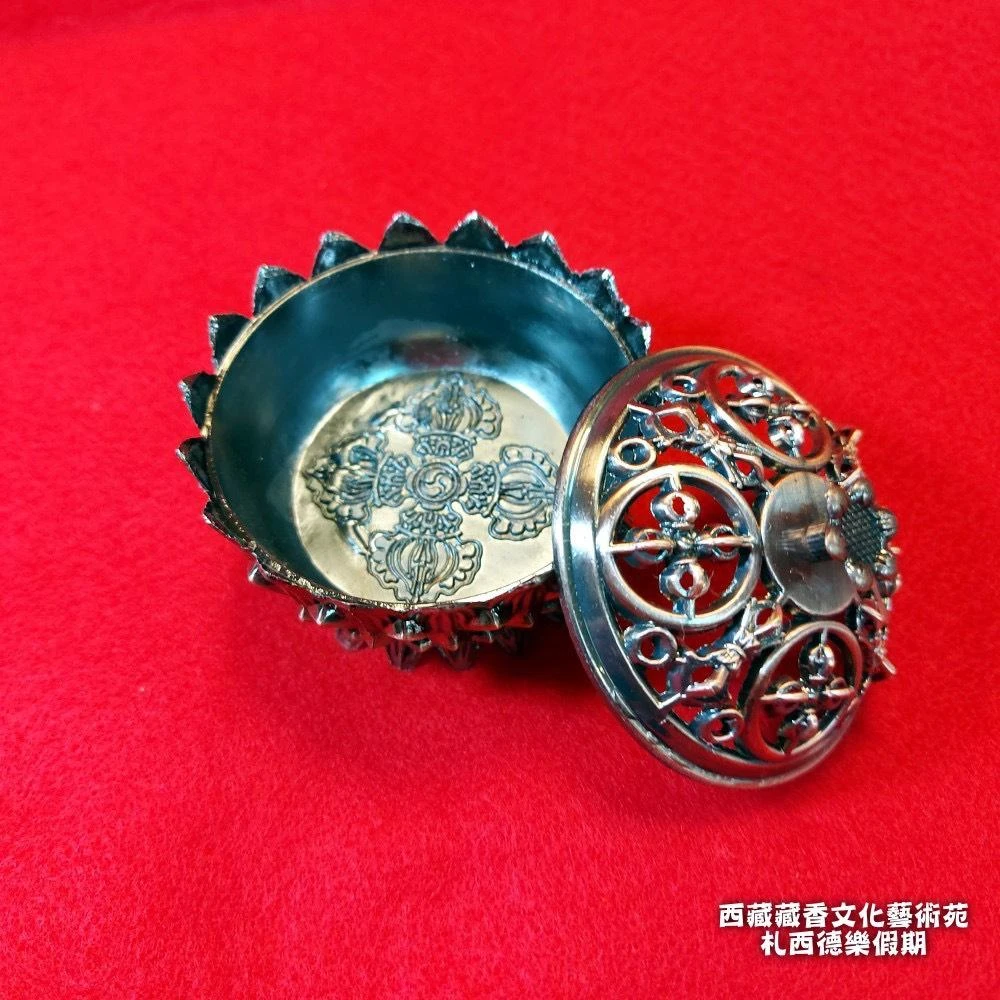 西藏【八吉祥 / 十字金剛杵圓型香爐】 (香粉 塔香.盤香皆適用) 多款可選
