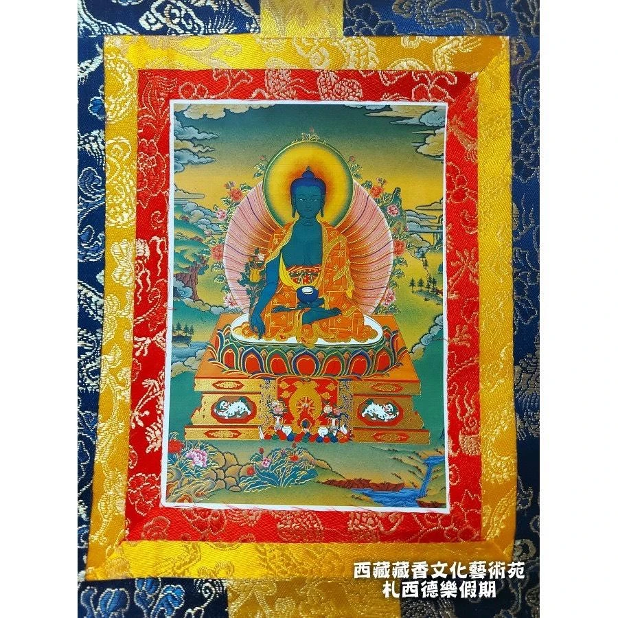 西藏【迷你精緻燙金藝術小唐卡】贈送 楚布寺藏香兩小把
