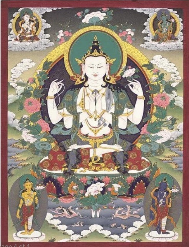 【西藏楚布寺藏香】<楚布寺一級藏香(一級五蘊圓融香)> 大寶法王.四臂觀音(4小盒裝)