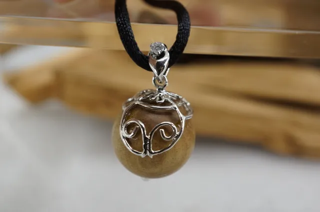 印尼老山檀香16mm包銀項鍊(半包)