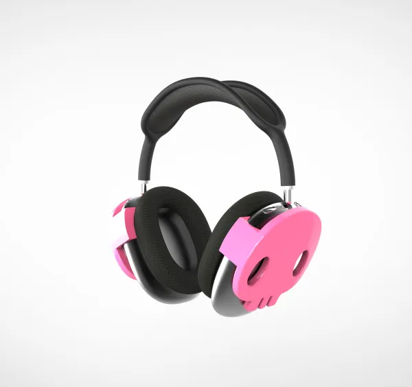 Airpods max 粉色骷髏造型外殼