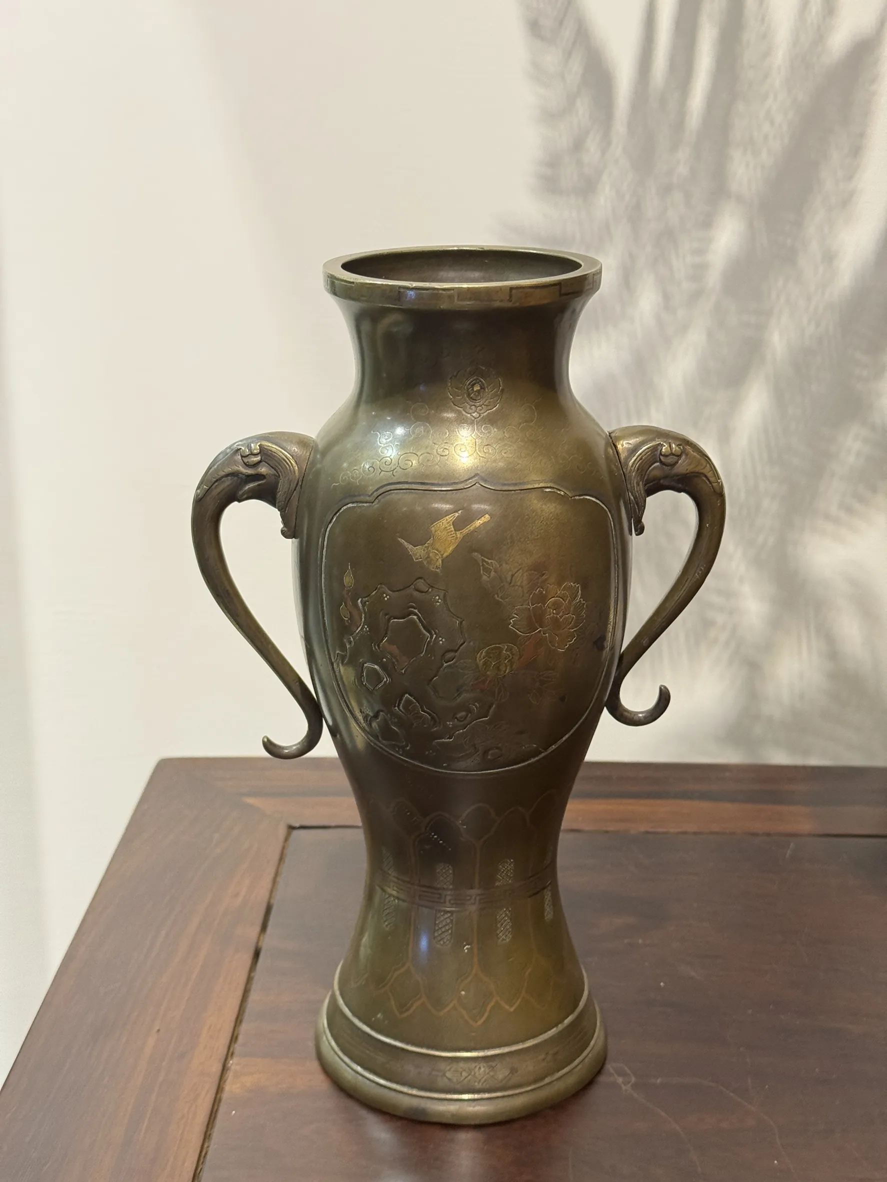 明治時期 嵌金銀銅花瓶