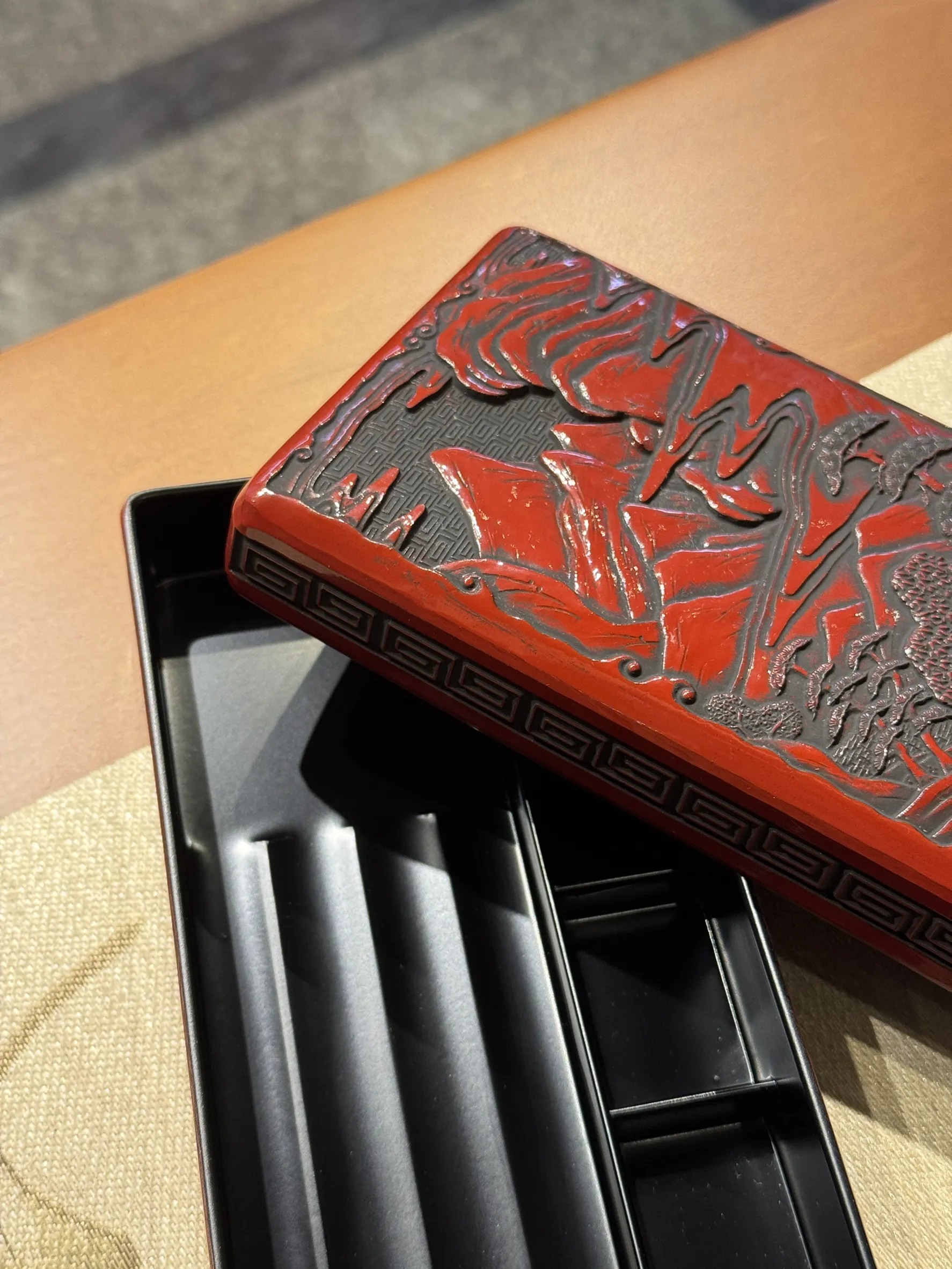 堆朱 文房四寶盒