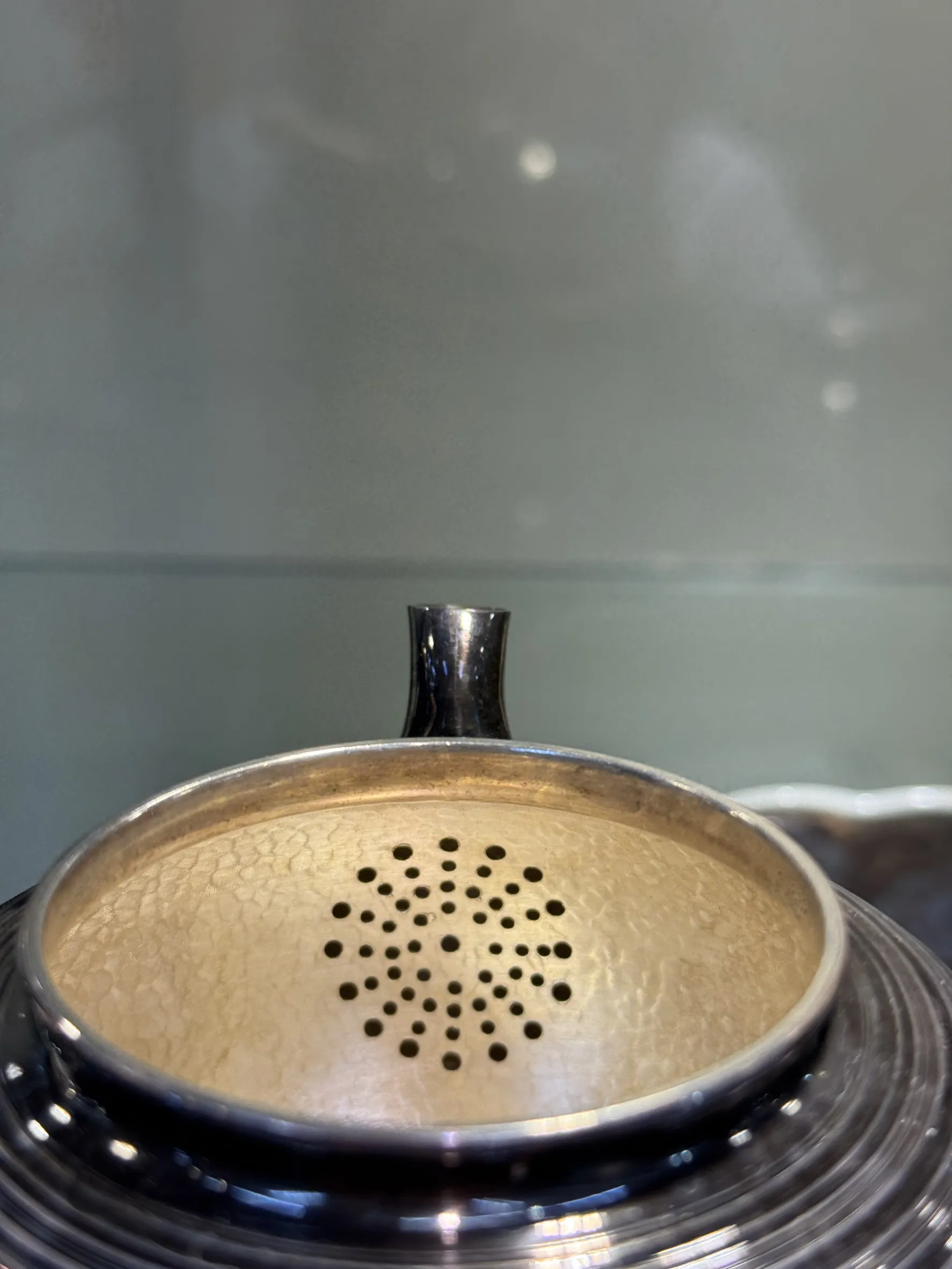 系目槌目紋 側把純銀急須